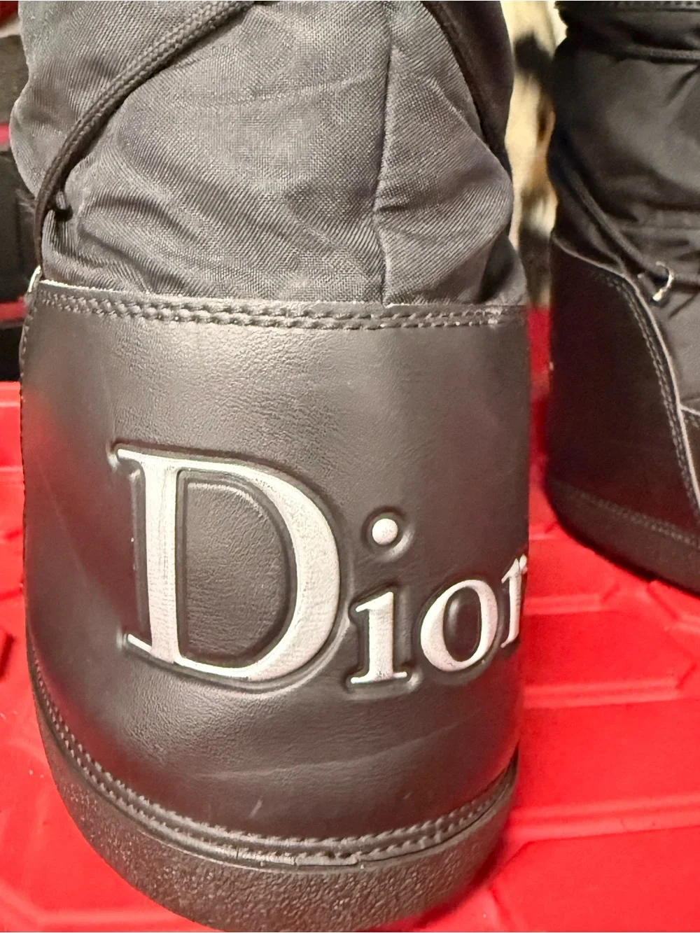 Dior Fur Trim Moon Boots with Pom-Poms